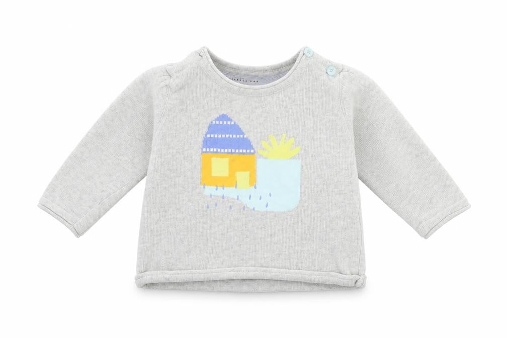 Marks & Spencer Baby Grey  Cotton Pullover Jumper Size 6-9 Months