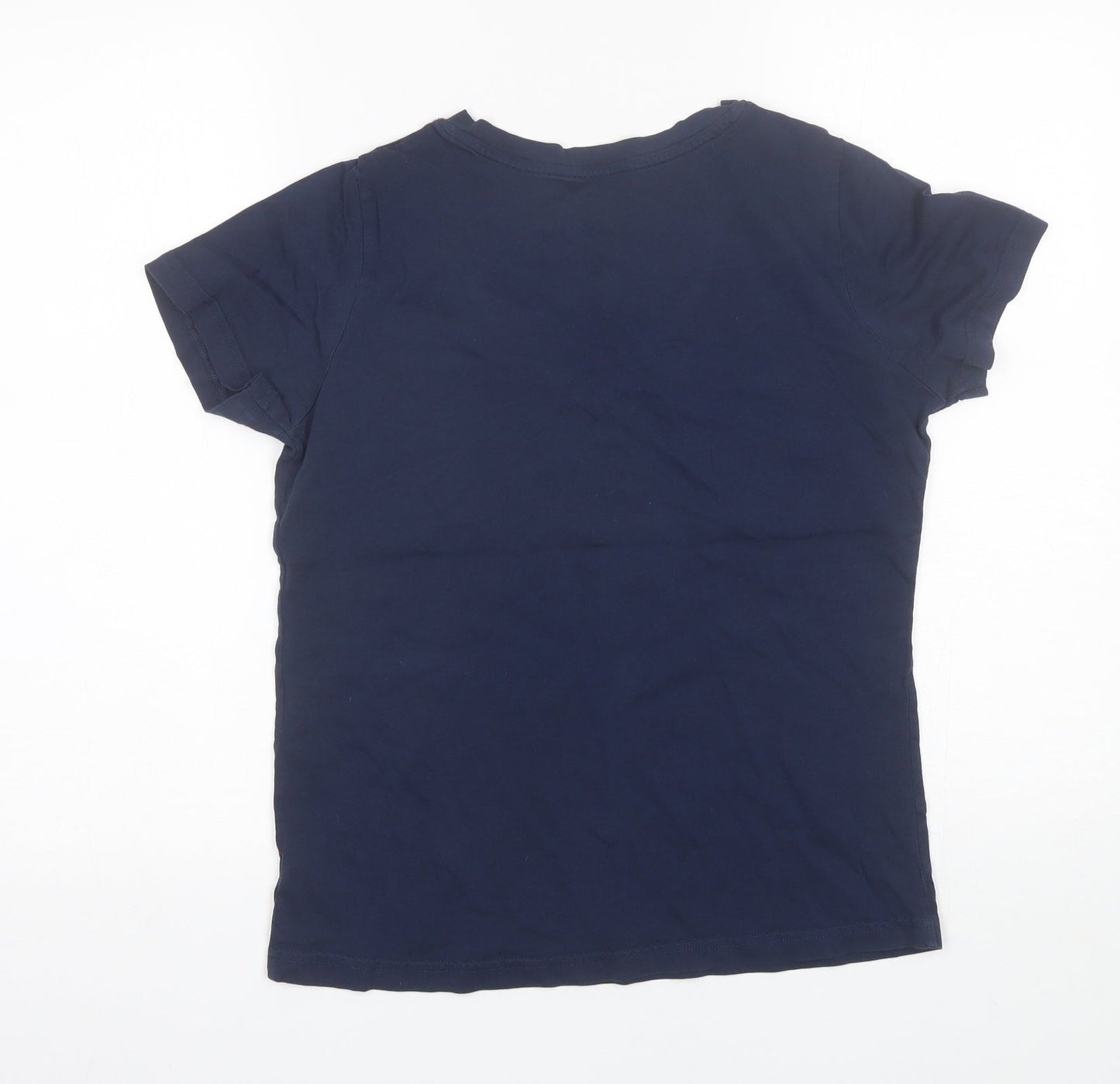 F&F Womens Blue Solid Cotton Top Pyjama Top Size 8