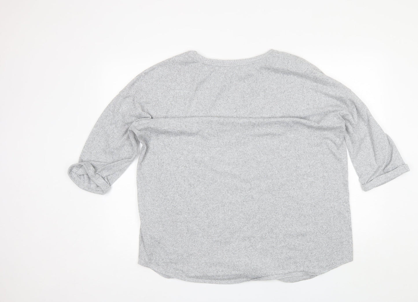 F&F Womens Grey Round Neck  Polyester Pullover Jumper Size 20