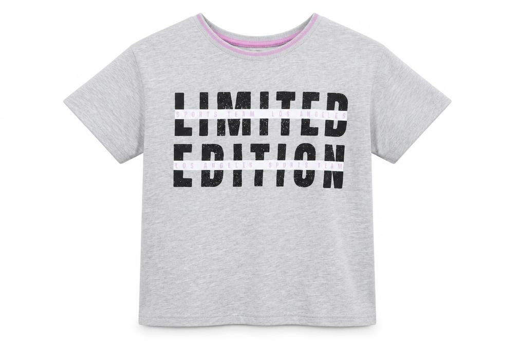 George Girls Grey  Polyester Basic T-Shirt Size 10-11 Years Round Neck