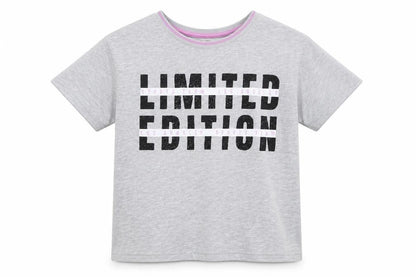 George Girls Grey  Polyester Basic T-Shirt Size 10-11 Years Round Neck