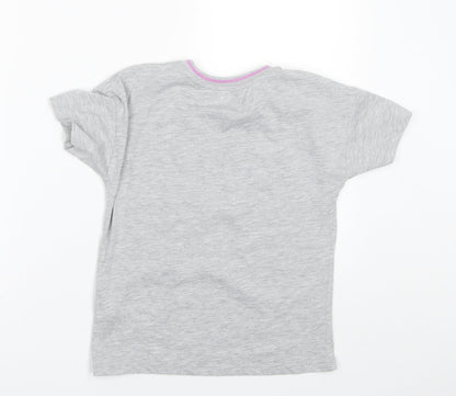 George Girls Grey  Polyester Basic T-Shirt Size 10-11 Years Round Neck