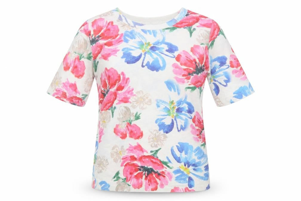 Matalan Womens Multicoloured Floral Polyester Basic Blouse Size 8 Round Neck