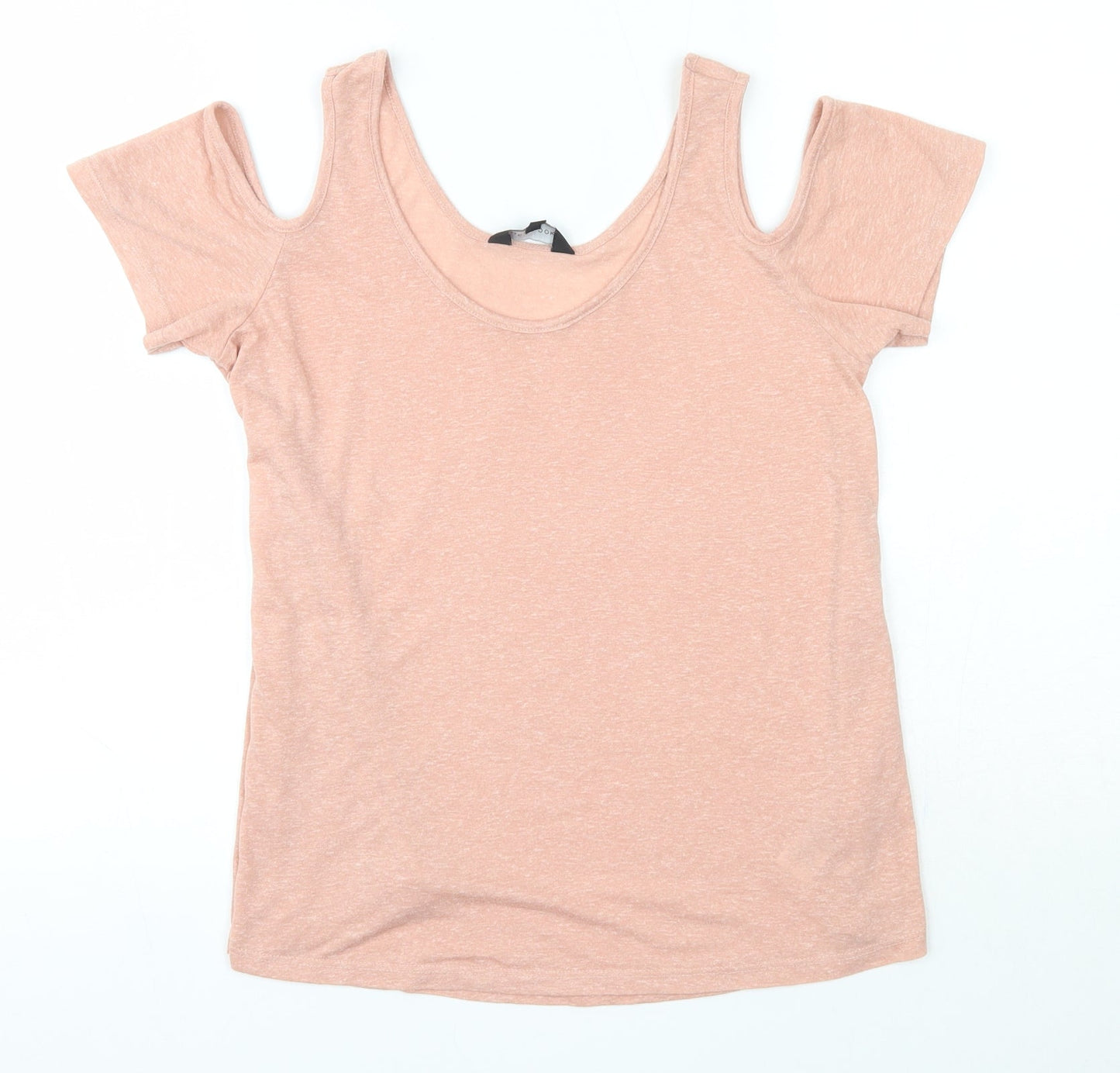 New Look Womens Pink  Polyester Basic Blouse Size 6 Round Neck