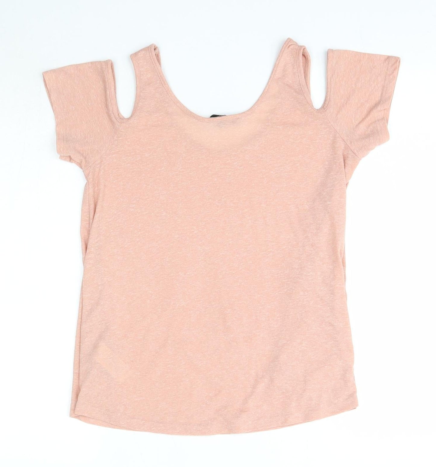 New Look Womens Pink  Polyester Basic Blouse Size 6 Round Neck