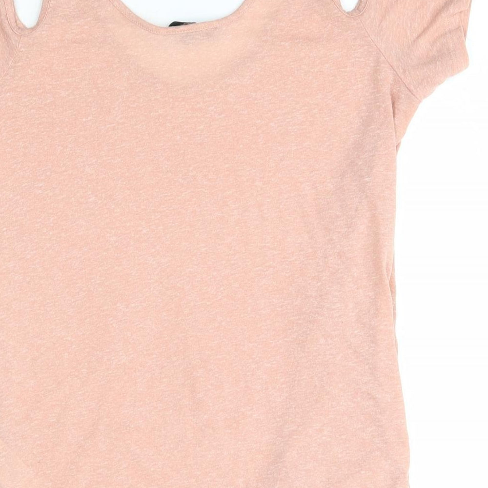 New Look Womens Pink  Polyester Basic Blouse Size 6 Round Neck