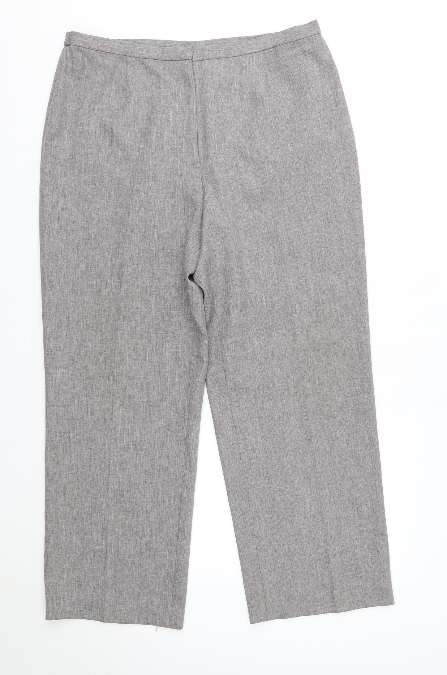 Agenda Womens Grey  Polyester Dress Pants Trousers Size 18 L28 in Regular