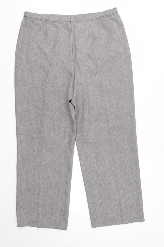 Agenda Womens Grey  Polyester Dress Pants Trousers Size 18 L28 in Regular