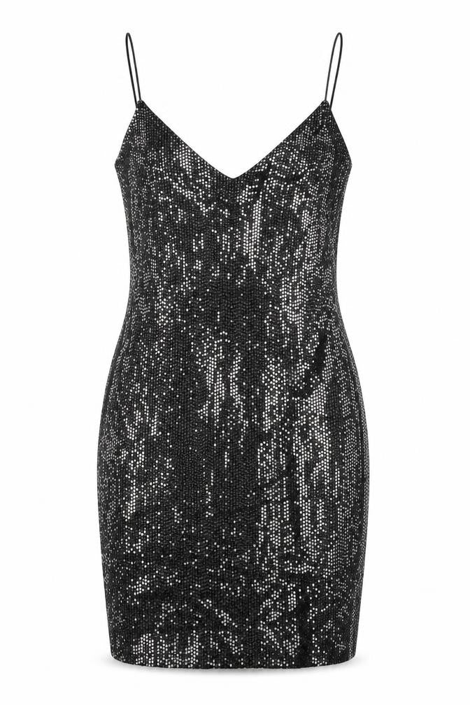 H&M Womens Silver  Polyester Pencil Dress  Size S  V-Neck