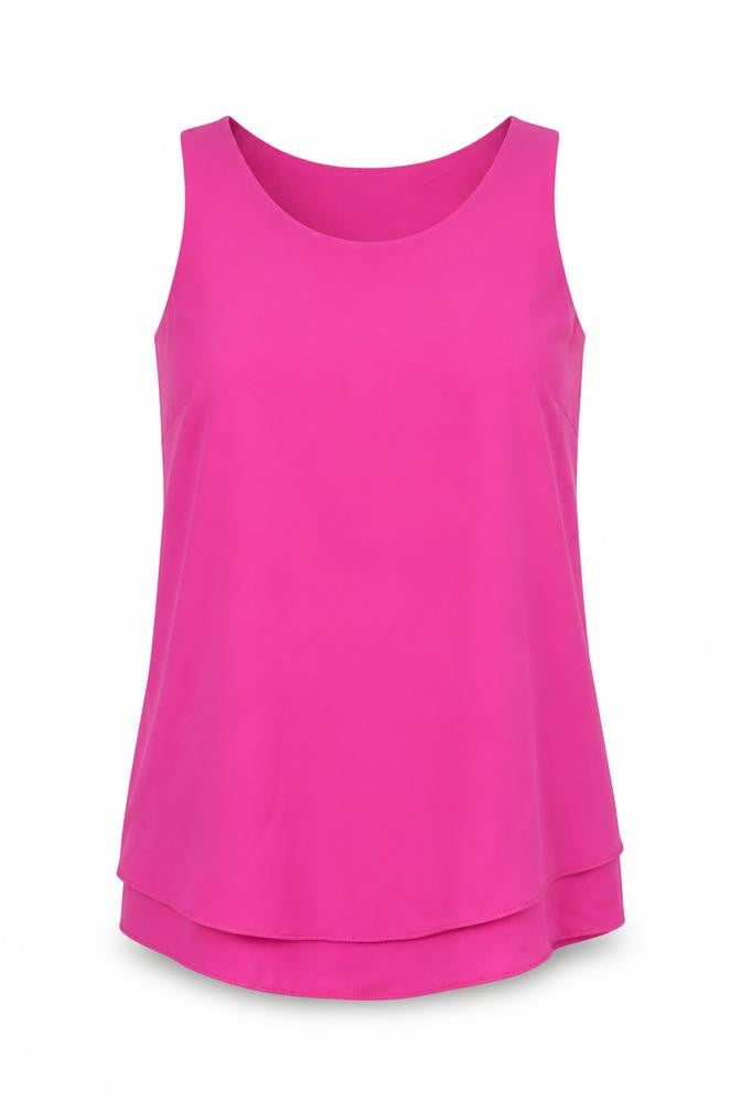 F&F Womens Pink  Polyester Basic Tank Size 6 Round Neck