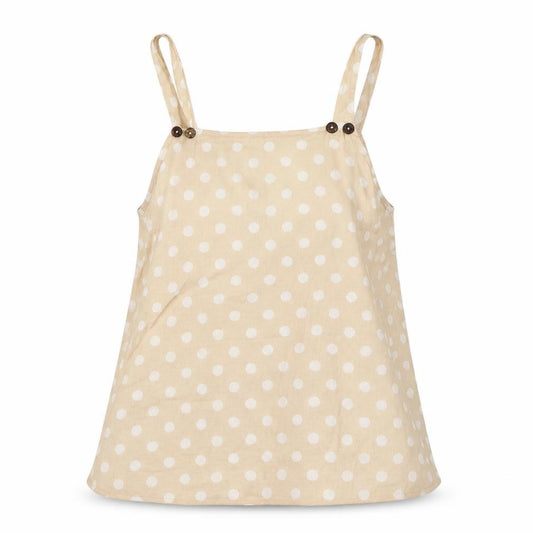 ASOS Womens Beige Polka Dot Cotton Camisole Blouse Size 6 Square Neck