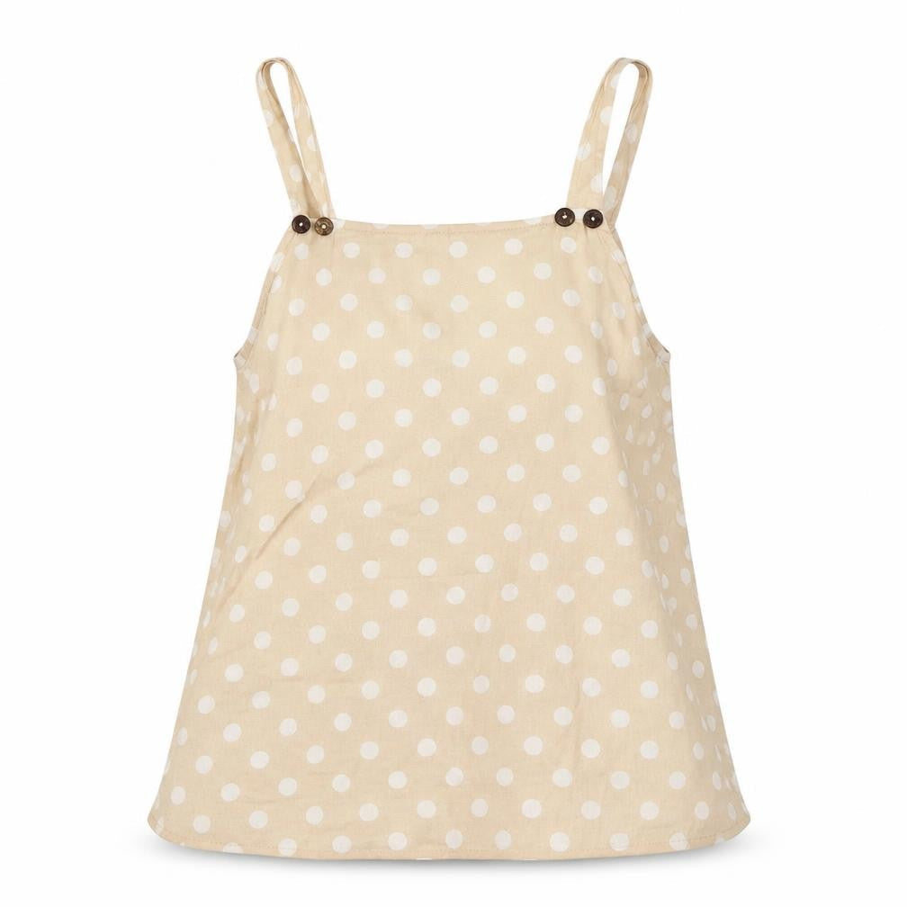ASOS Womens Beige Polka Dot Cotton Camisole Blouse Size 6 Square Neck