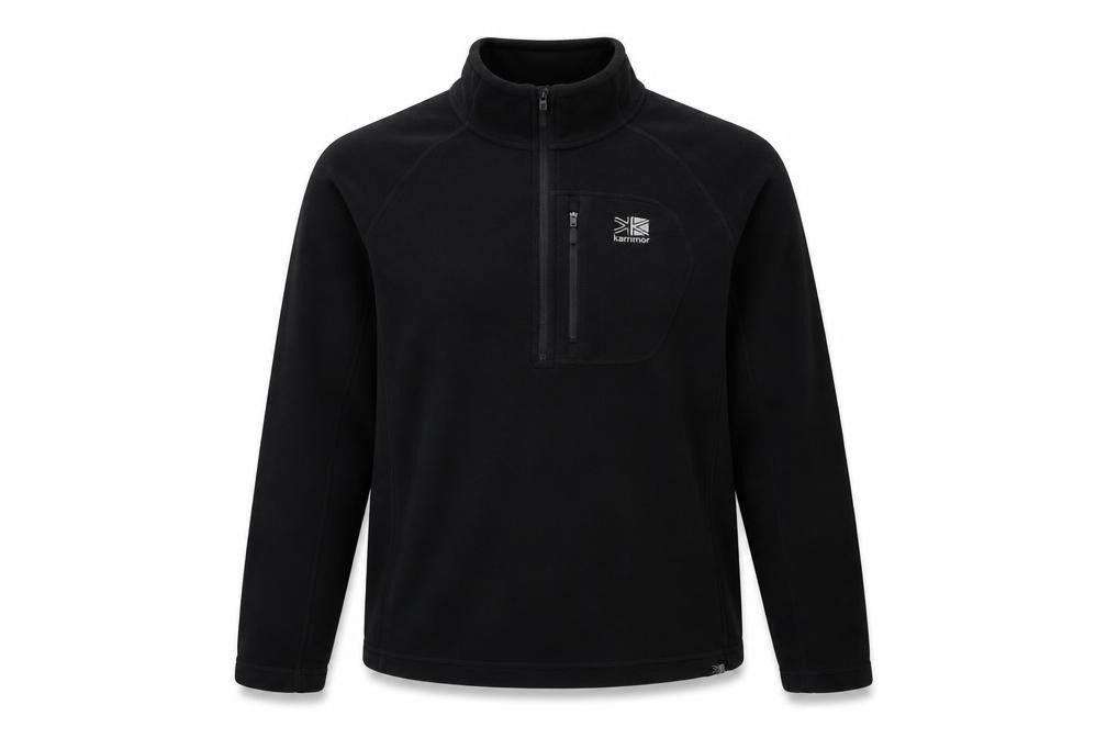 Karrim Womens Black  Polyester Henley Hoodie Size L  Zip