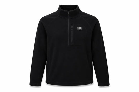 Karrim Womens Black  Polyester Henley Hoodie Size L  Zip