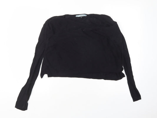 Red Herring  Womens Black V-Neck  Cotton Cardigan Jumper Size S
