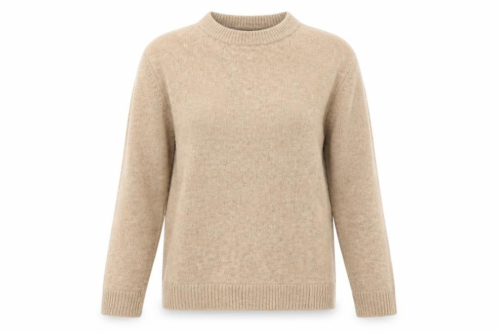 Primark Womens Beige Round Neck  Acrylic Pullover Jumper Size M