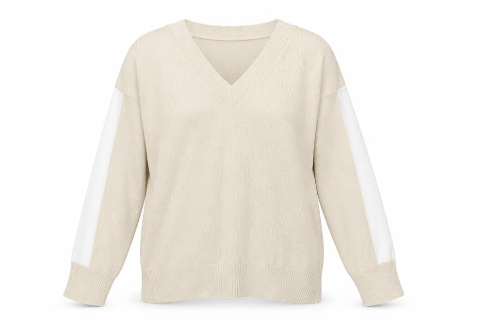 I SAW IT FIRST Womens Beige V-Neck   Pullover Jumper Size XL