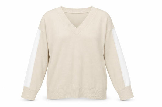 I SAW IT FIRST Womens Beige V-Neck   Pullover Jumper Size XL