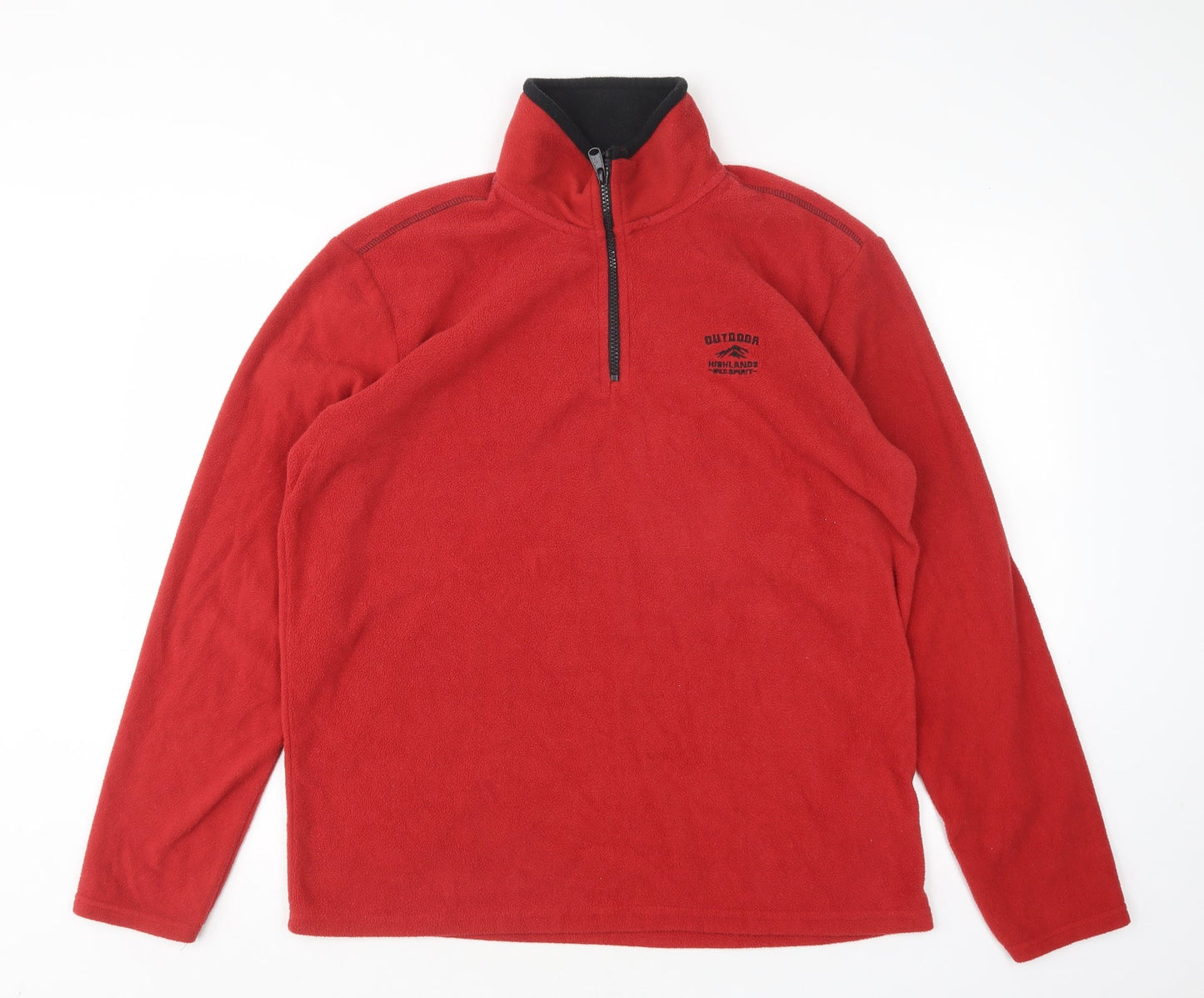 Atlas Mens Red  Polyester Pullover Sweatshirt Size M