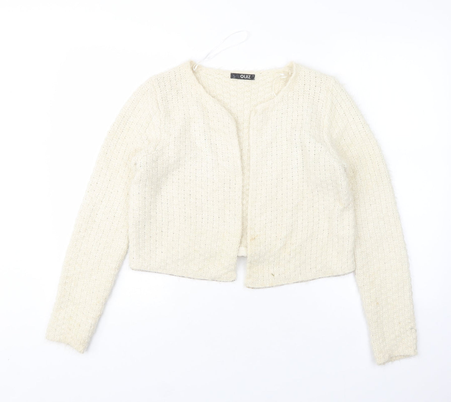 Quiz Womens Beige Round Neck   Cardigan Jumper Size S