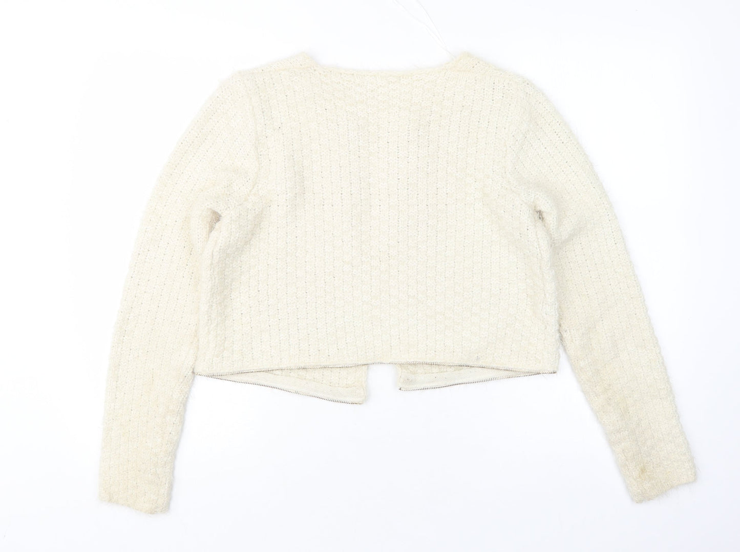 Quiz Womens Beige Round Neck   Cardigan Jumper Size S