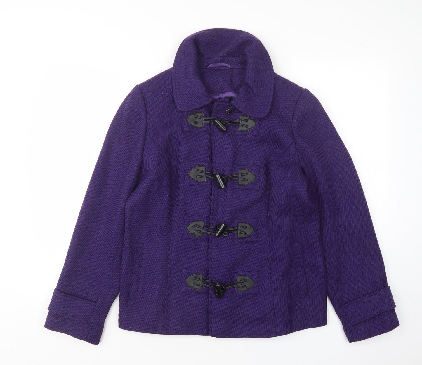 M&Co Womens Purple   Overcoat Coat Size 14