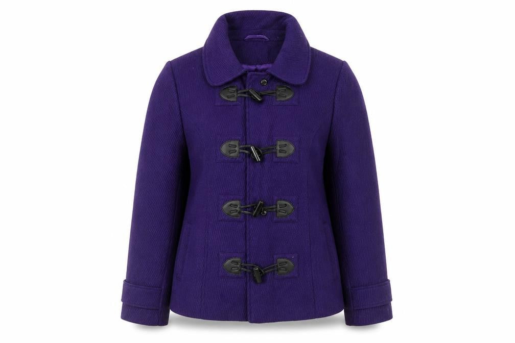 M&Co Womens Purple   Overcoat Coat Size 14
