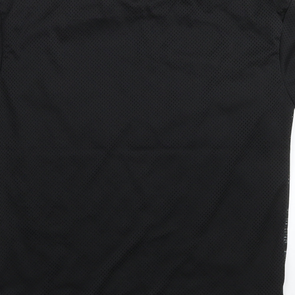 F&F Boys Black  Cotton Basic T-Shirt Size 10-11 Years Round Neck