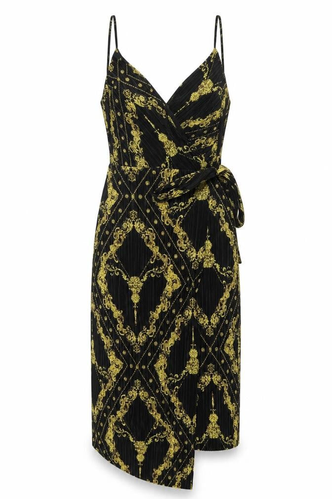 River Island Womens Black Argyle/Diamond Polyester Shift  Size 6  V-Neck