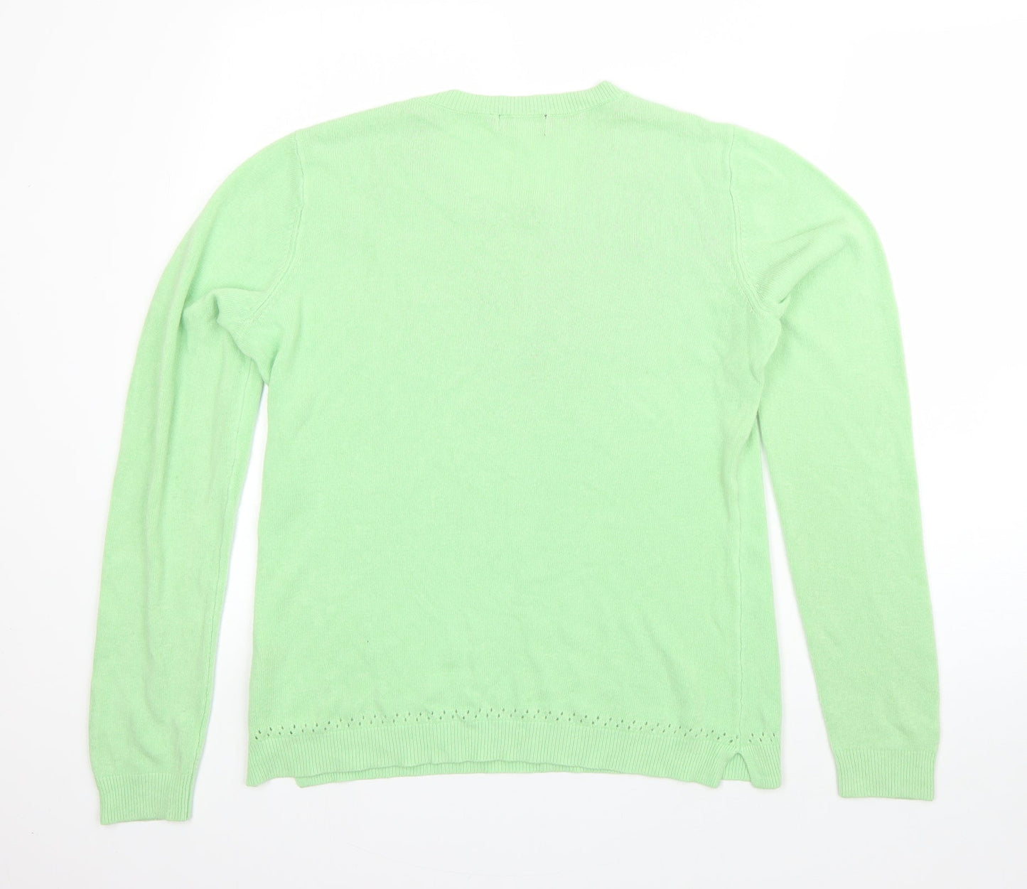 Papaya Womens Green Round Neck  Acrylic Pullover Jumper Size 14