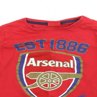 Preloved Arsenal Boys Red  Cotton Basic T-Shirt Size 8-9 Years Round Neck - Detail