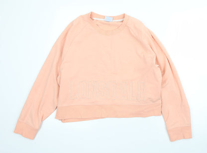 Lonsdale Womens Pink Round Neck  Polyester Pullover Jumper Size 18