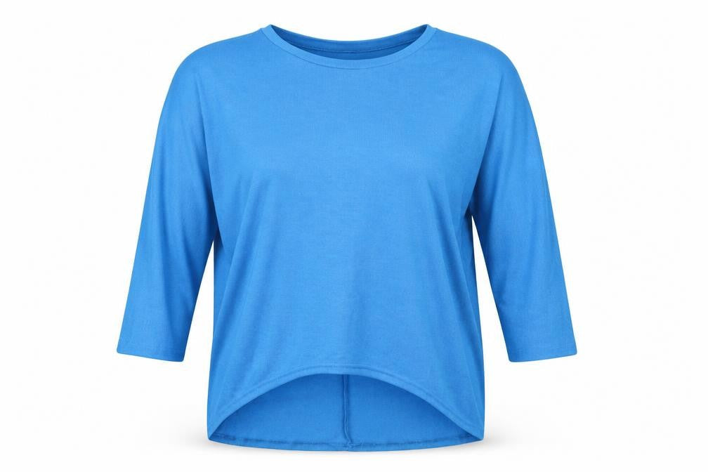 Zansea Womens Blue Round Neck  Polyester Pullover Jumper Size L   - Sky Blue Subtle batwing