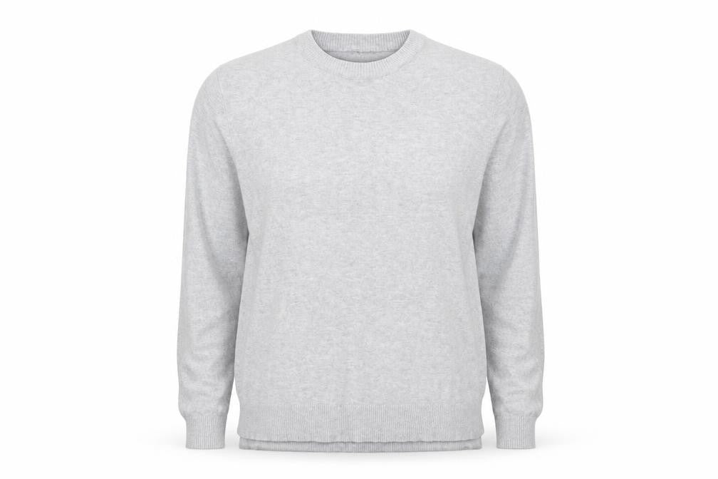 H&M Womens Grey Round Neck  Viscose Pullover Jumper Size L   - Short side seam vents Light Grey Mix