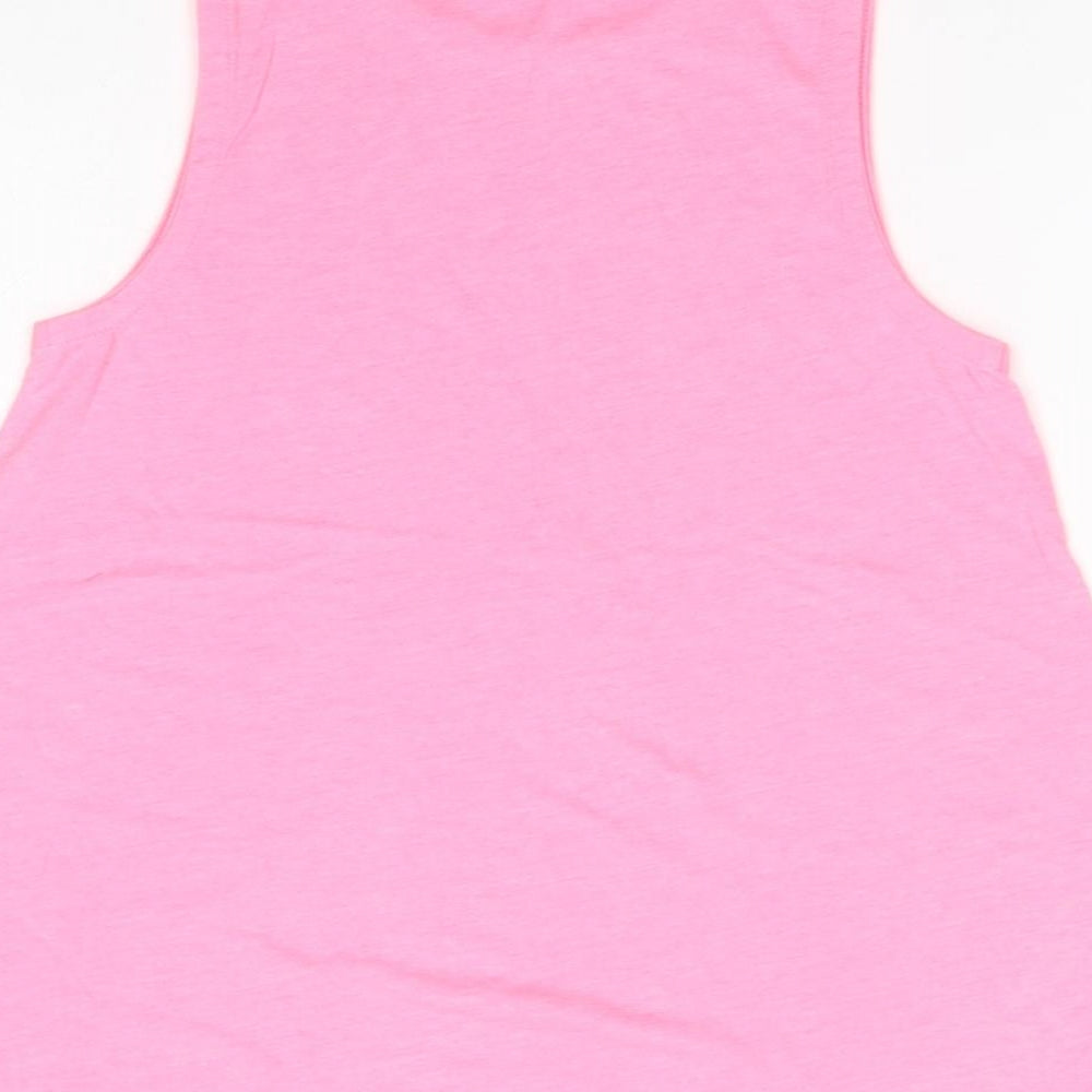 George Girls Pink  Polyester Basic Tank Size 9-10 Years Round Neck