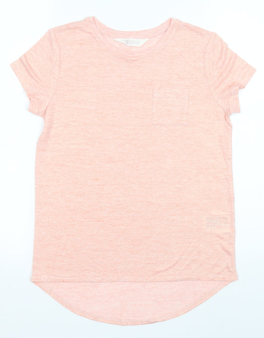 H&M Girls Gold  Viscose Basic T-Shirt Size 10-11 Years Round Neck