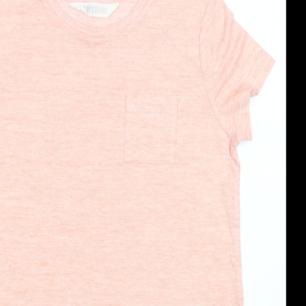 H&M Girls Gold  Viscose Basic T-Shirt Size 10-11 Years Round Neck