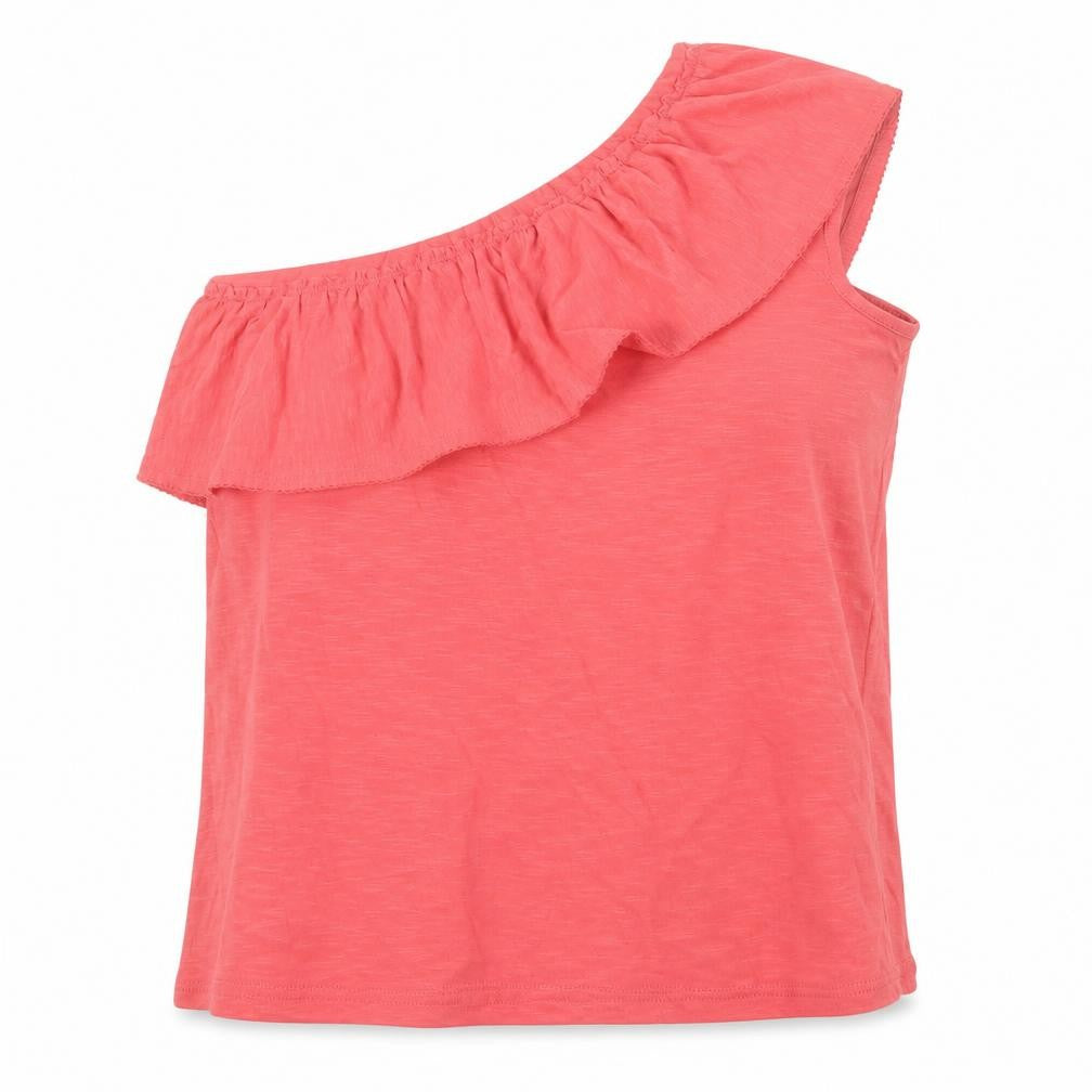NEXT Womens Pink  Cotton Basic T-Shirt Size 12 One Shoulder