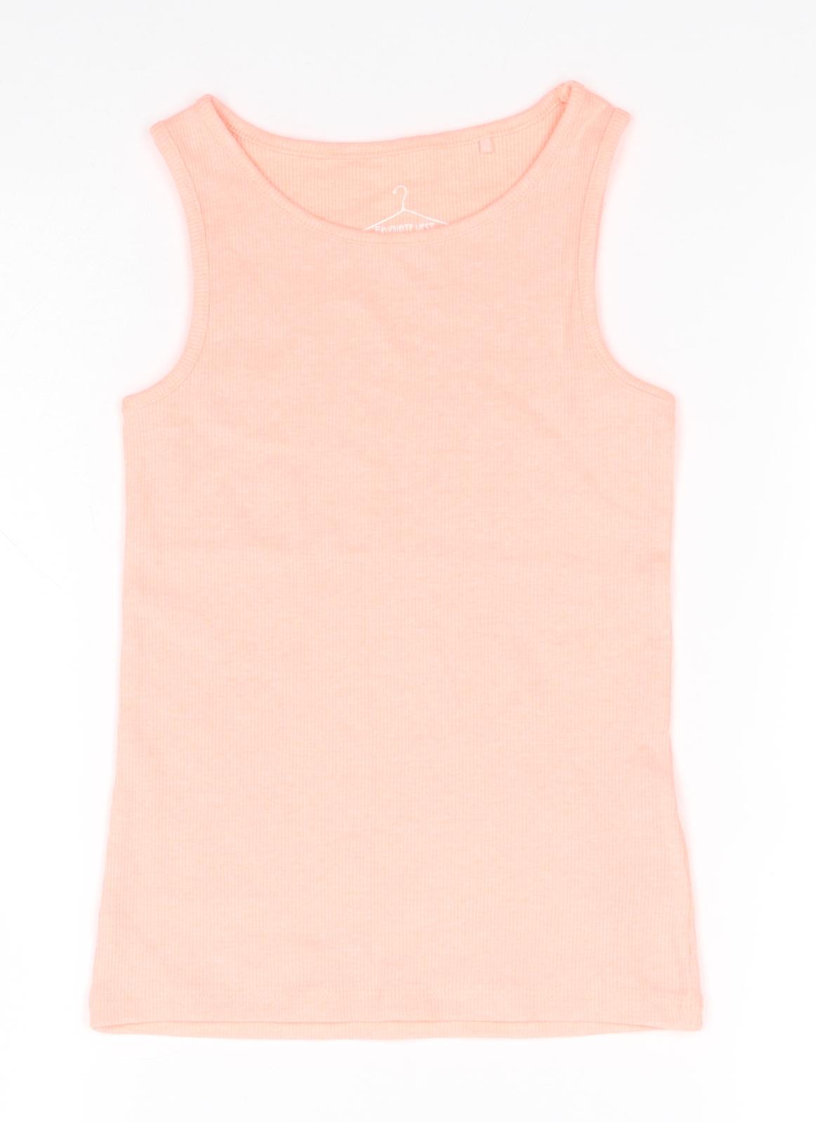 NEXT Girls Pink  Cotton Basic Tank Size 7 Years Round Neck