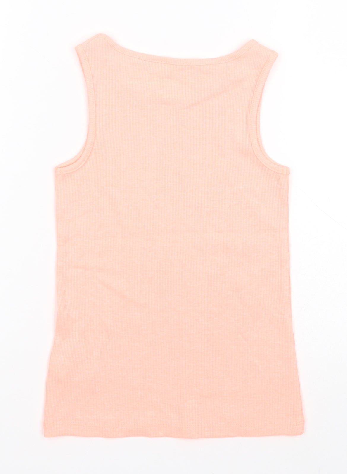 NEXT Girls Pink  Cotton Basic Tank Size 7 Years Round Neck