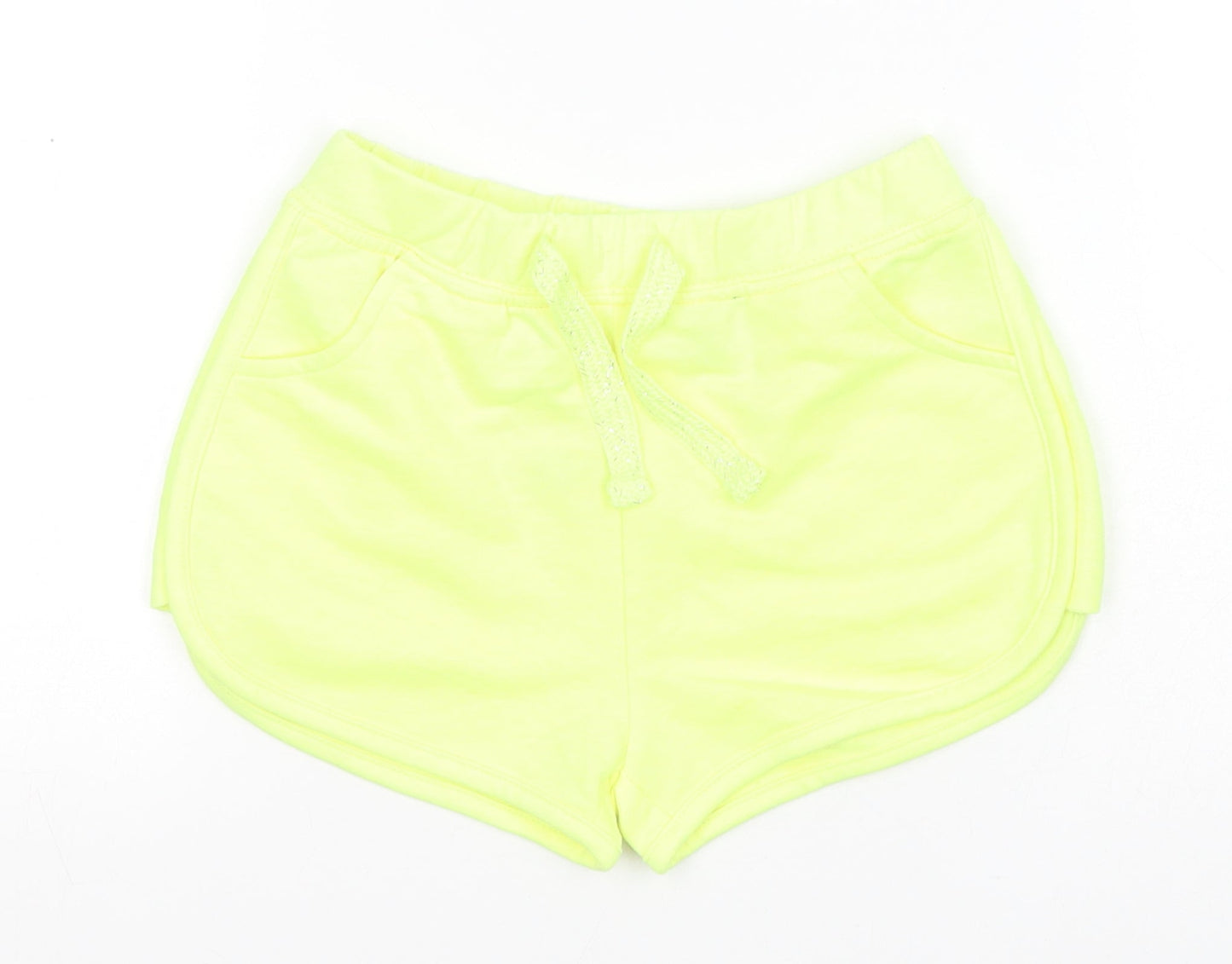 Matalan Girls Yellow  Cotton Sweat Shorts Size 7 Years  Regular