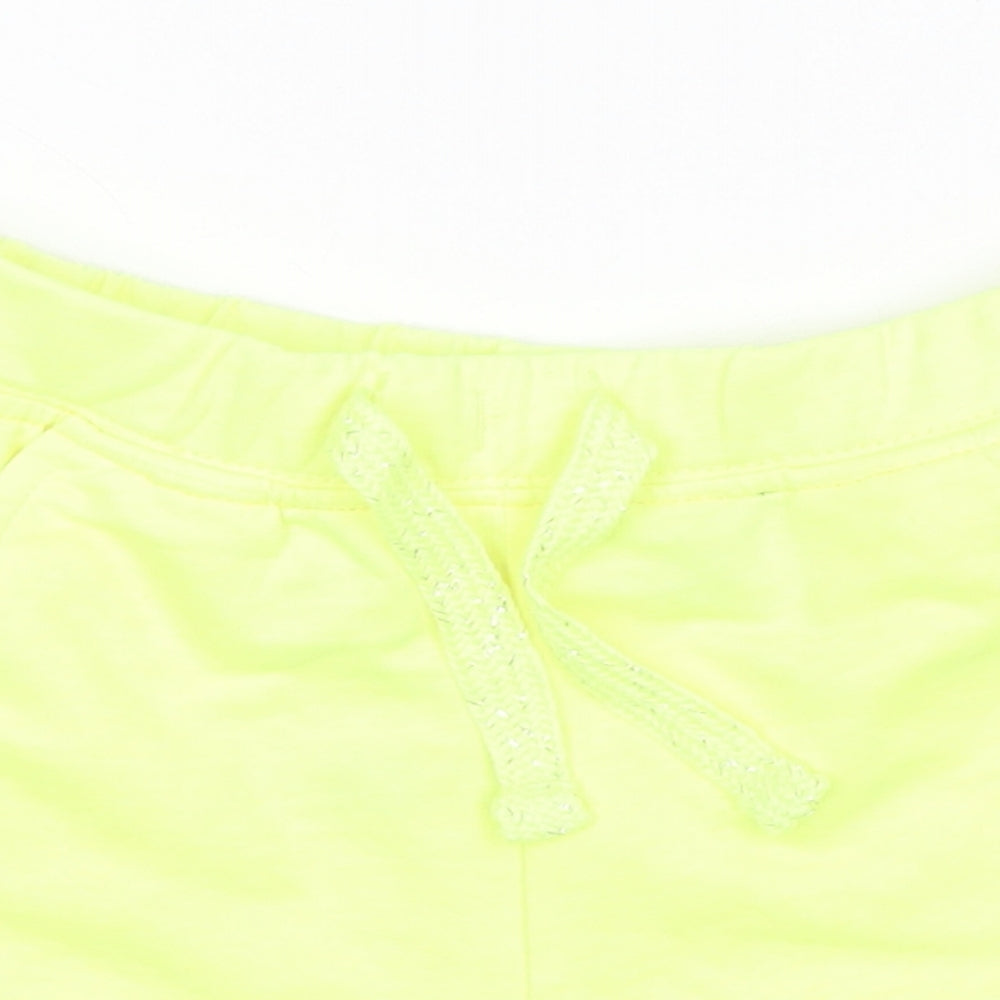 Matalan Girls Yellow  Cotton Sweat Shorts Size 7 Years  Regular