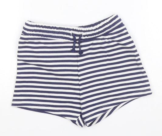 NEXT Girls Blue Striped Cotton Sailor Shorts Size 7 Years  Regular