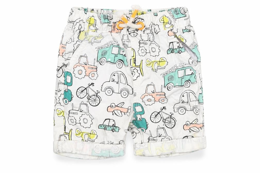 George Baby White Geometric Cotton Cargo Leggings Size 18-24 Months   - Vehicles