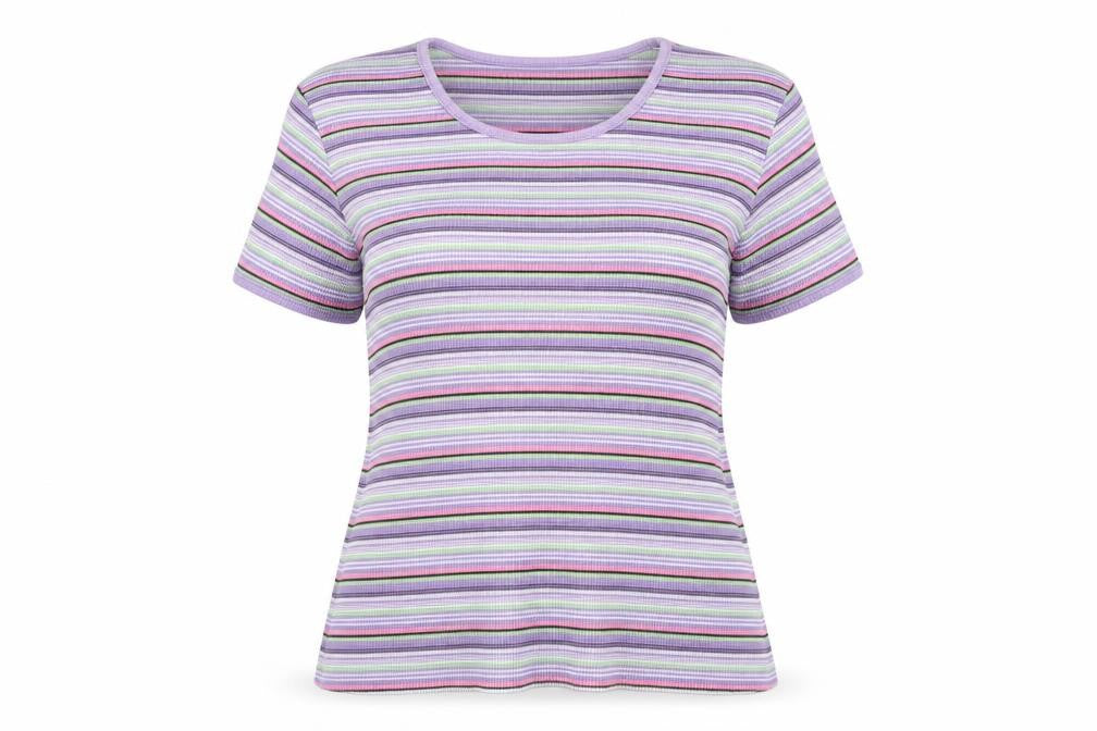 The Trader Womens Multicoloured Round Neck Striped Cotton Pullover Jumper Size L