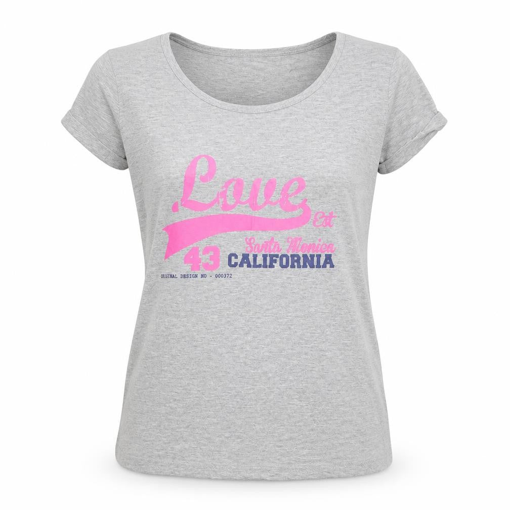 Store Twenty One Womens Grey Cotton Basic T-Shirt Size 10 Round Neck - LOVE. CALIFORNIA