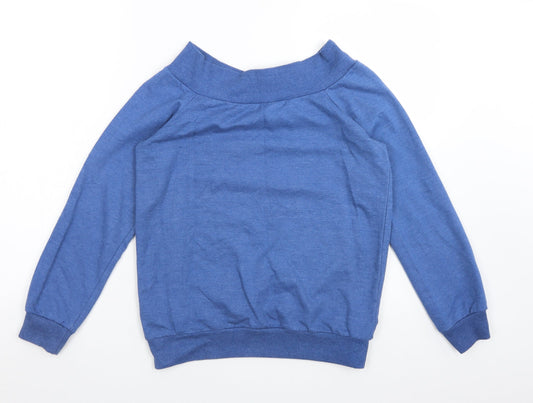 Peacocks Womens Blue  Polyester Pullover Sweatshirt Size 10