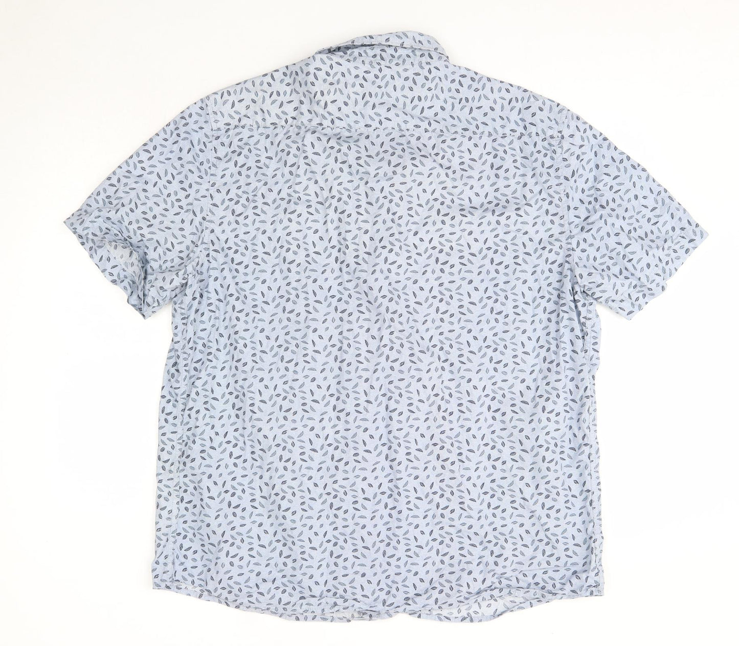 George Mens Blue  Cotton  Button-Up Size XL Collared