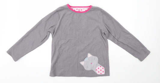 YD Girls Grey Solid Polyester Top Pyjama Top Size 11-12 Years   - Cats