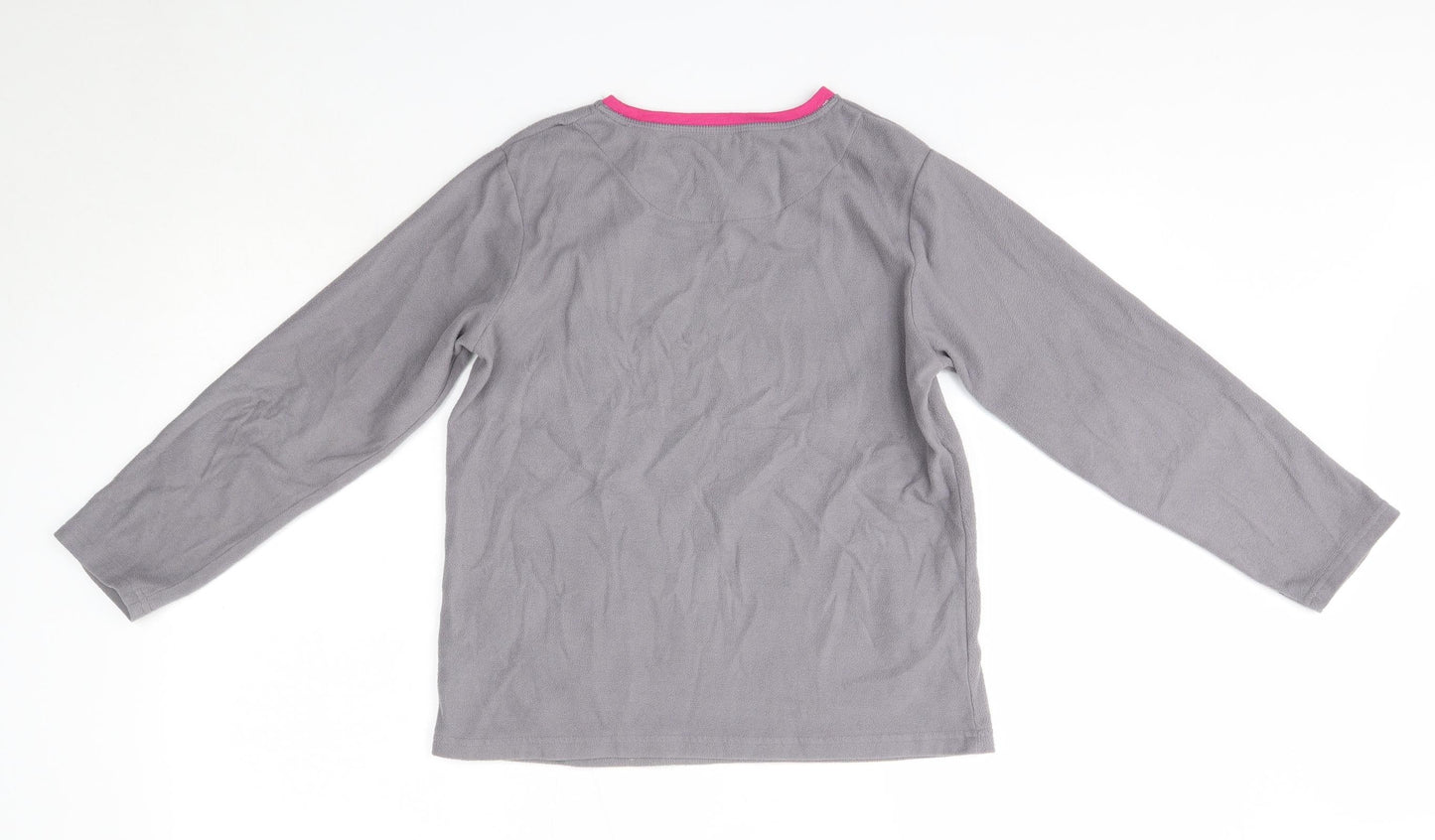 YD Girls Grey Solid Polyester Top Pyjama Top Size 11-12 Years   - Cats